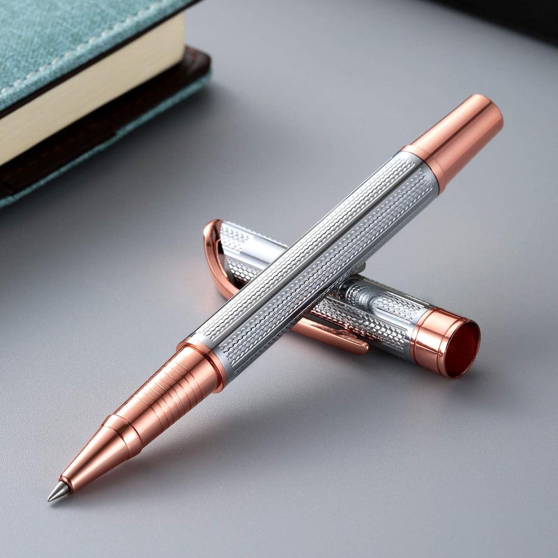 Penneed Rollerball Pen with Gift Set, Gel Pen for Men, Women, Business, Party&Wedding Black Ink 0.7mm G5 (Gold-Sliver) - Image 5